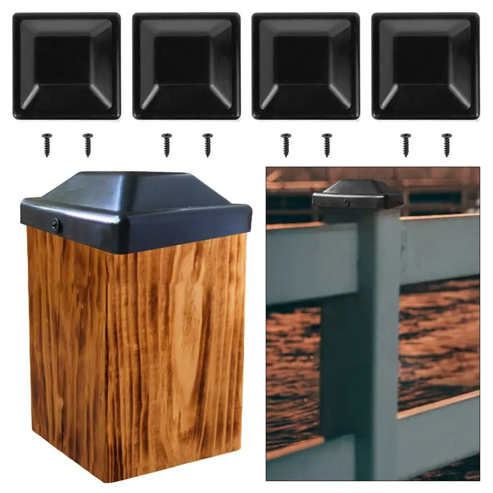 Black Fence Covers Column Cap Outdoor Fence Decoration Garden Buildings