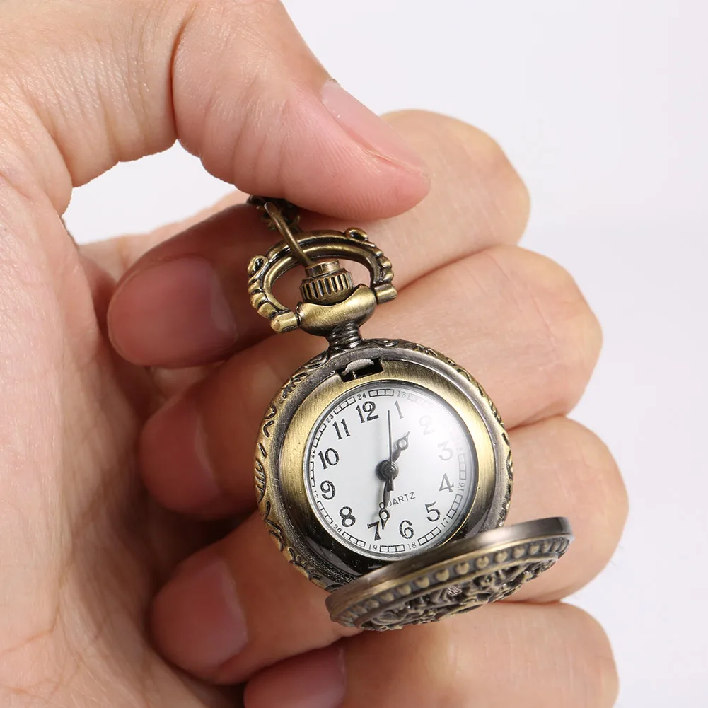 Fashion Women Quartz Pocket Watch Alloy Hollow Out  Butterflies Flowers Vintage Sweater Chain Necklace Pendant Clock Gifts