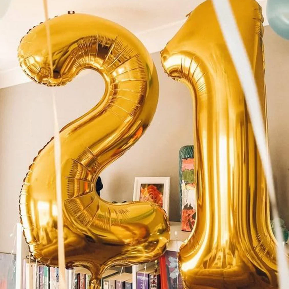 Gold Number Balloon 40 Inch Gold Big Giant 0-9 Number Balloons for Birthday Wed… - Image 5