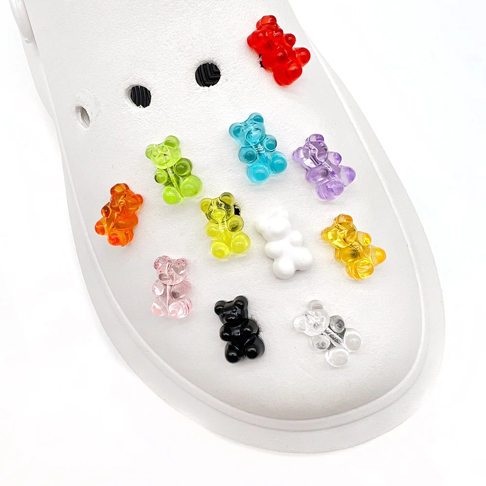 New 11kinds of Small Bear Shoe Charms for Clogs Sandals Decoration Shoe Accessories Charms for Friends Gifts