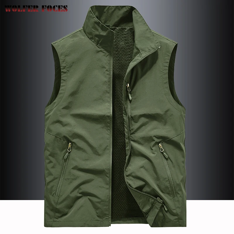 Men's Work Vest Outdoors Vests Photography Male Clothes Camping Sleeveless Fishing Zip Mens Jackets Tactical Webbed Gear Coat double 90 degree angle usb 2 0 type a male to micro b male flat fpv power video data cable micro usb 2 0 aerial photography cord
