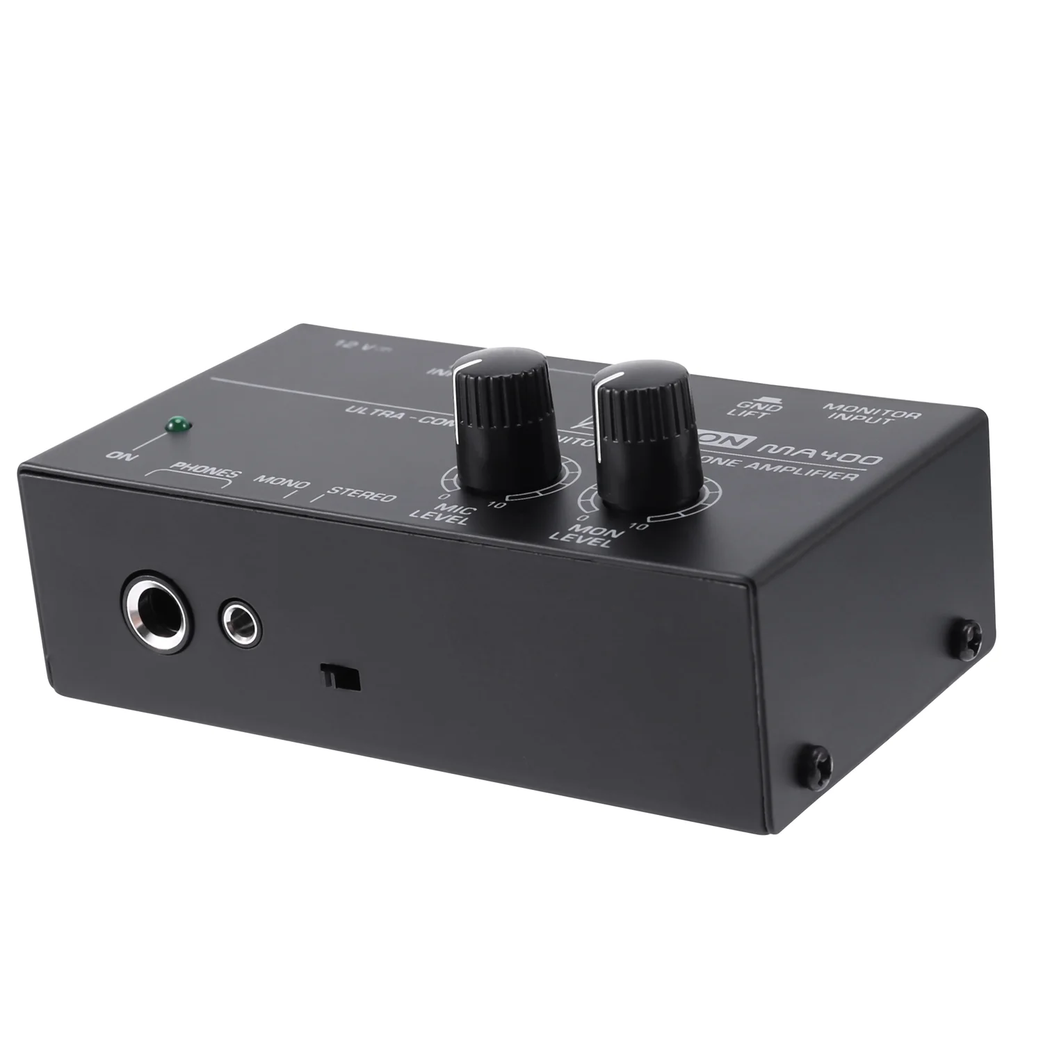 MA400 헤드폰 프리앰프 6.35mm 및 3.5mm 헤드폰 모니터 마이크 확대 믹서 음성/라이브 스트리밍에 적합