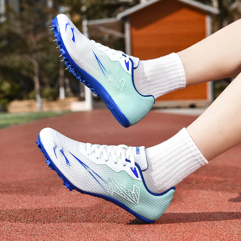 New Student Professional Track and Field Shoes Running Anti Slip Training Shoes Sneakers Ultra Light Hard Soled Long Jump running spikes athletic running shoes