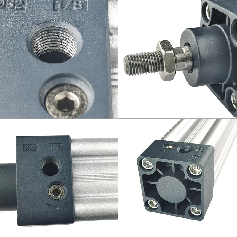 SU32/40/50/63mm Bore Inner Rod Double Action Air Cylinder Pistons Stroke 25-1000mm SU Series Pneumatic Cylinders
