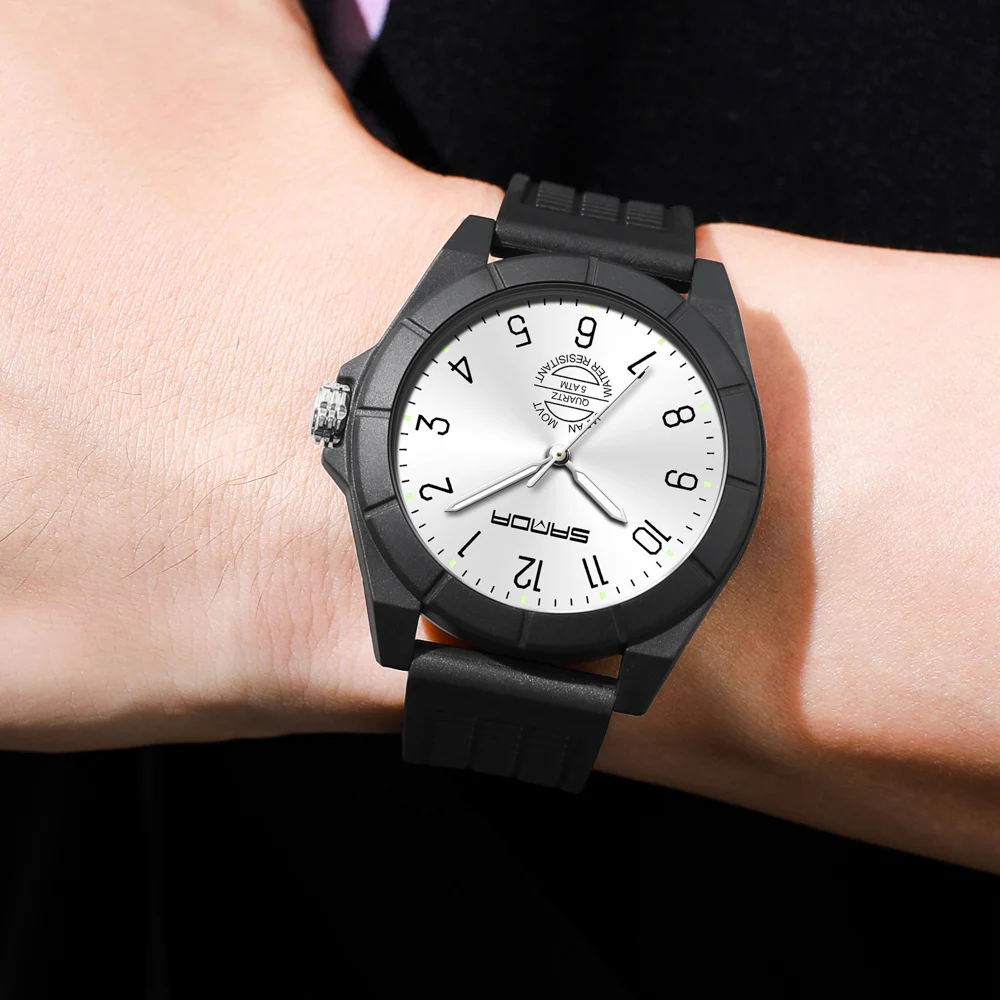 Sanda Fashion Dial Sport Men Watches Design Analog Quartz Wristwatch Casual Simple Tpu Strap Waterproof Luminous Man Watch, Alina Gadgets