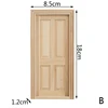 1/12 Dollhouse Miniature Door Window Frame Unpainted Doll Wood External Single Door Unpainted Diy Door 5