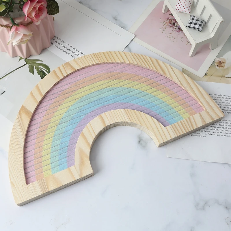 

Rainbow Letter Board Rustic Wood Frame Felt Message Boards with Changeable Letters Numbers Set for Farmhouse Wall Home Decor