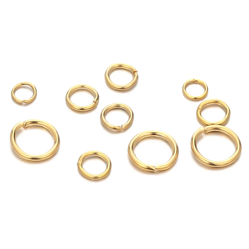 100pcs High Quality Gold Tone Stainless Steel Jump Rings for