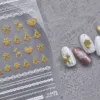 White Snowflake 5D Soft Embossed Reliefs Self Adhesive Nail Art Stickers Sweater Pattern Christmas Gingerbread Manicure Decals 2