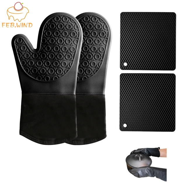 Oven Mitts Pot Holders Sets  Silicone Pot Holders Oven Mitts - Potholders  Oven Mitts - Aliexpress