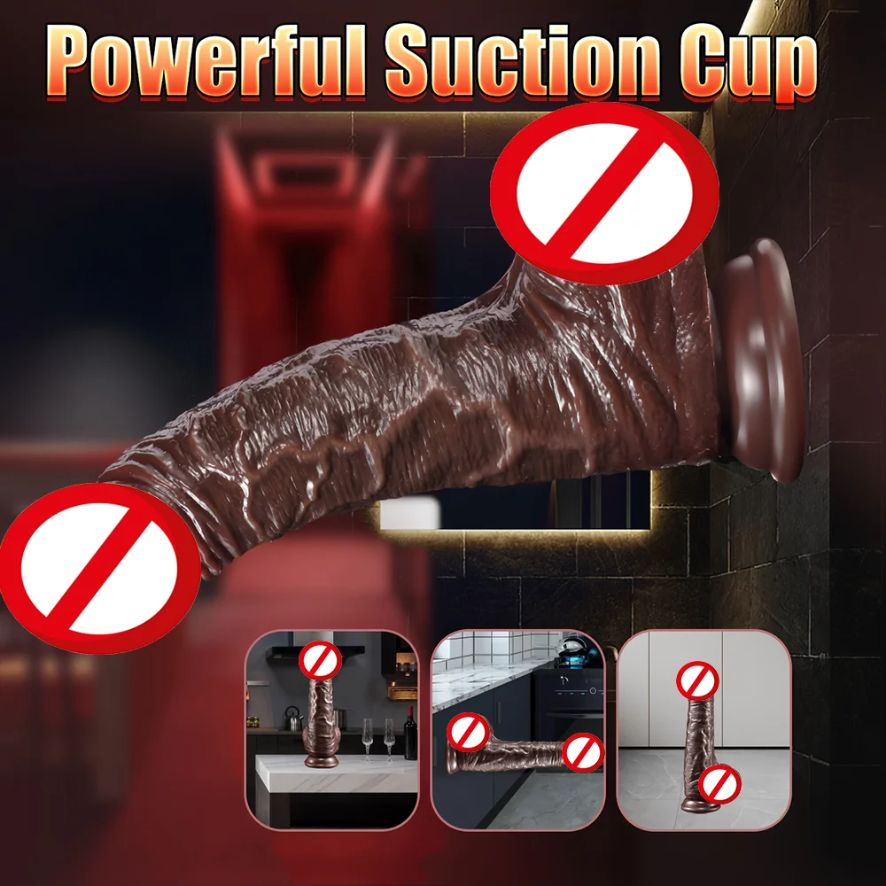 Realistic Dildo With Sliding Foreskin And Testicles Penis Big Dick With Suction Cup Female Adults Erotic Anal Sex Toys For Woman