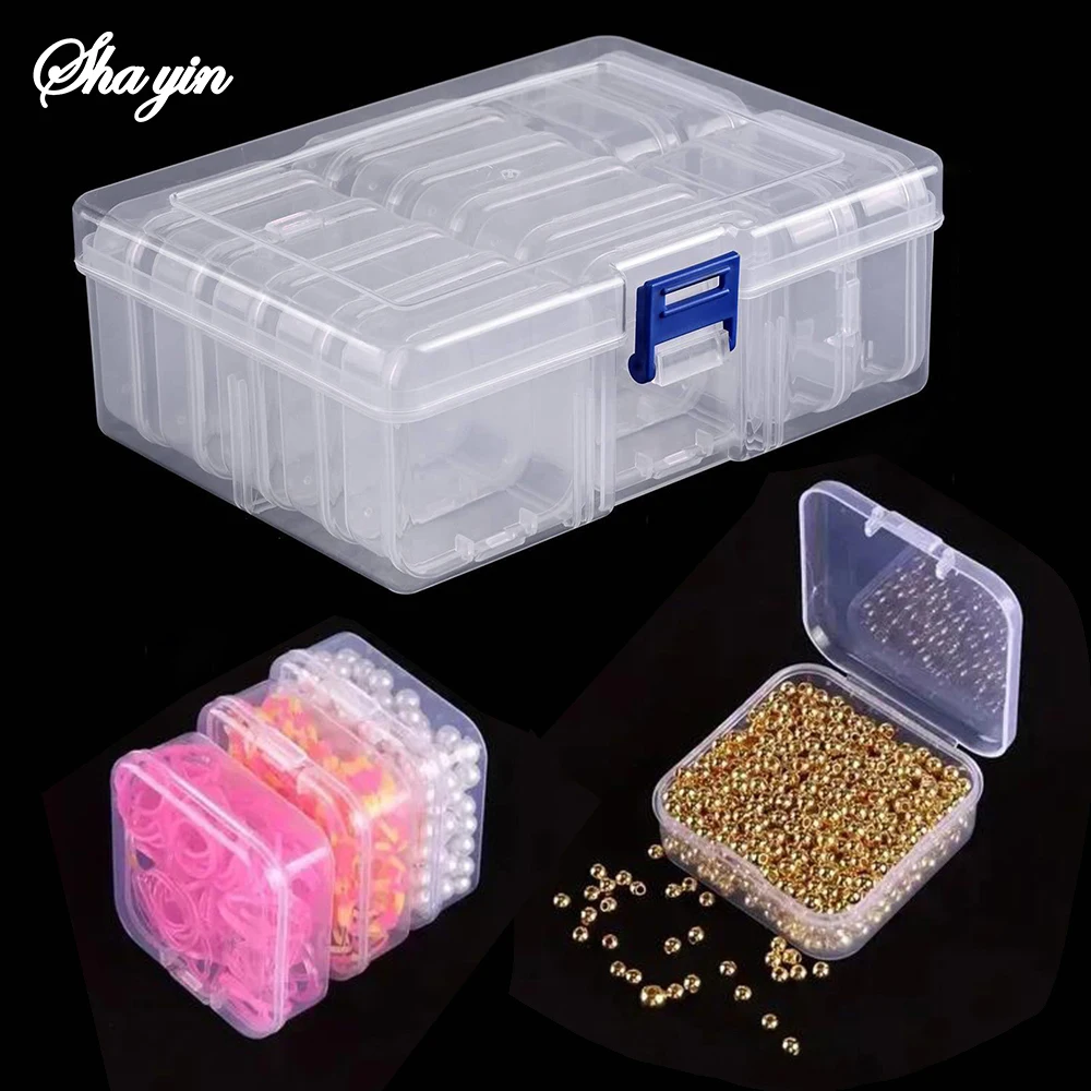 Plastic Storage Box Transparent With 12/14/15/20 Grids For Bead Sorting Jewelry Miscellaneous Items Organizer