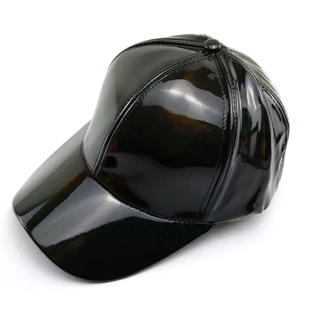 Laser Holographic Faux Leather Baseball Cap 4
