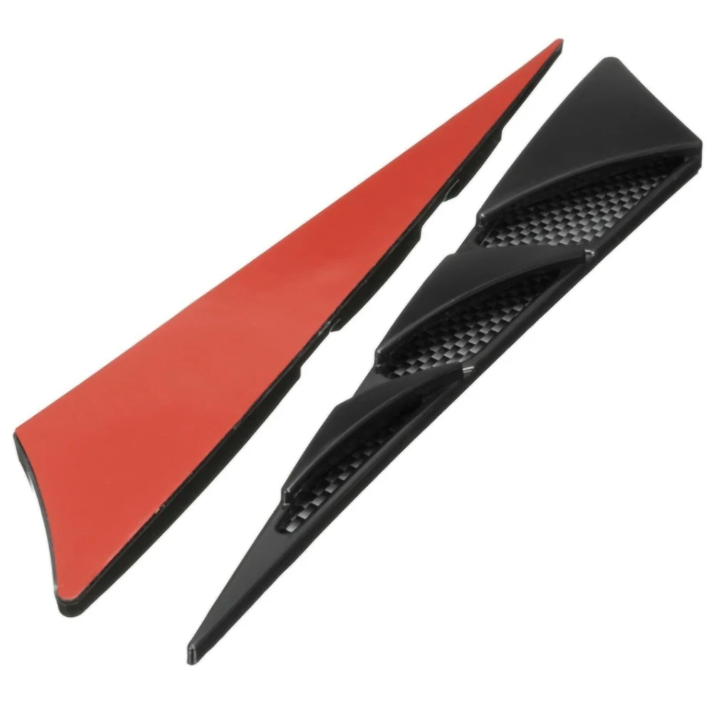 1Pair Car Exterior Decoration Car Hood Stickers Black Universal Side Air Intake Bonnet Simulation Vent Cover Hood Styling hood scoop stickers car body trim accessories