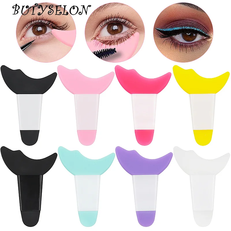 

1pcs Silicone Eyebrow Stencil Eyeliner Template Delineate Eyes Aid Makeup Tool Eye Brow Shaper False Eyelash Extension Supplies