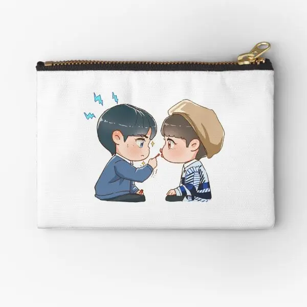 

Cute Chibi Shinwoo And Taekyung Lipstic Zipper Pouches Panties Men Key Bag Wallet Storage Coin Cosmetic Money Women Socks