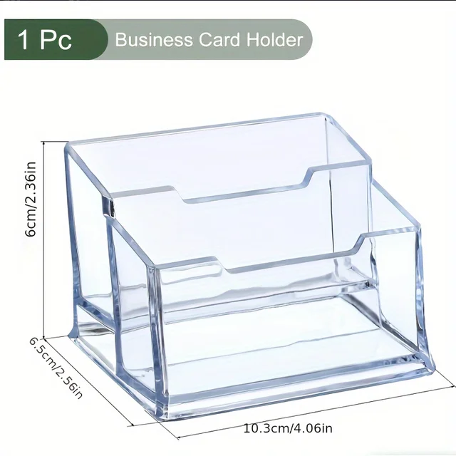 Porta Biglietti Da Visita In Acrilico Trasparente RAKUTE - Doppio Espositore Da Tavolo Per Ufficio O Negozio - Foto 7