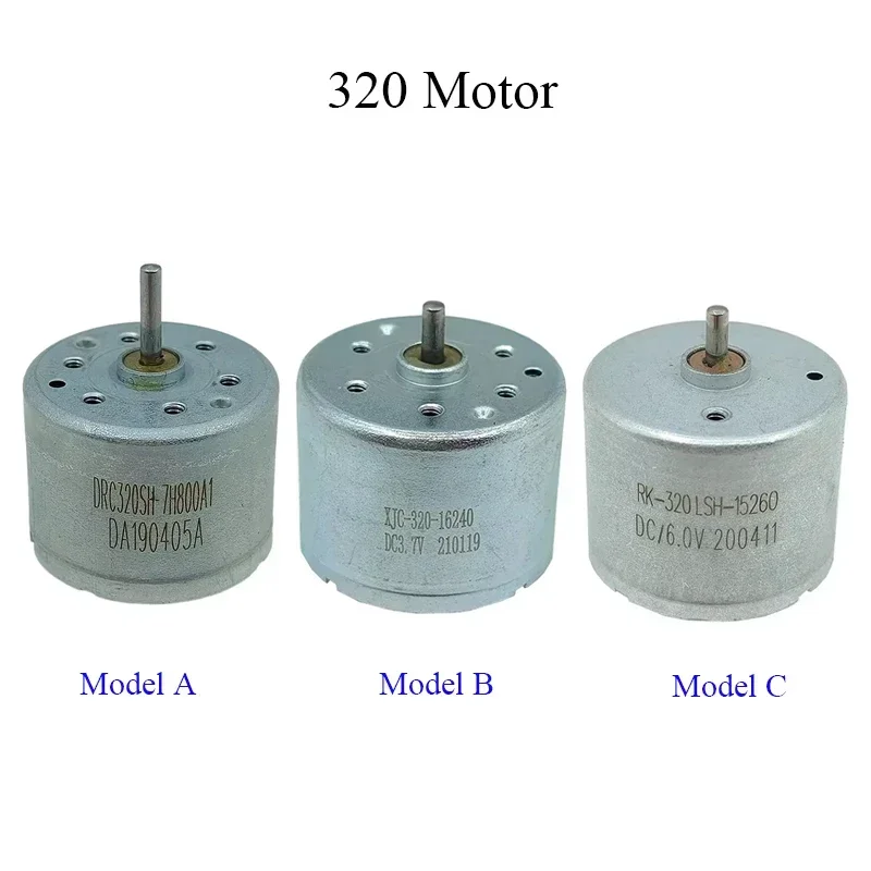 미니 320 DC 모터 3.7V 6V 12V 마이크로 24mm 저소음 원형 스핀들 저속 DIY 장난감 청소기 DVD 취미용