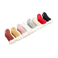 Children’s Baby Girls Boys Casual Calf Length Socks Fashion Solid Color Pitted Lamb Wool Stockings 6 Months-5 Years 2