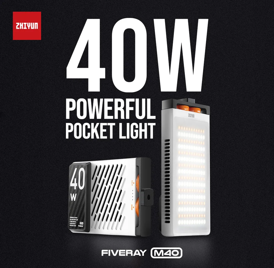 

ZHIYUN FIVERAY M40 Led Lights Pocket Light Photo Video Lamp Handheld Fill Light Photography Lighting