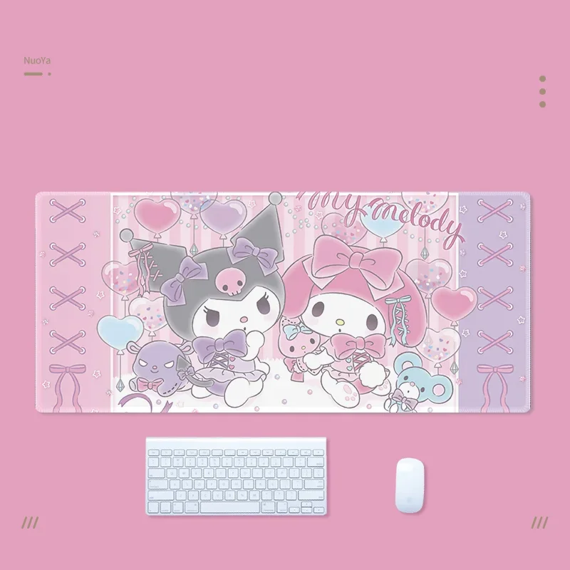 Kawaii Anime Mouse Pad Tapete de Jogos Grande Kuromi Kawaii Mousepad Tapete de Mesa Costura Gamer Xxl para Teclado pc - Imagem 6