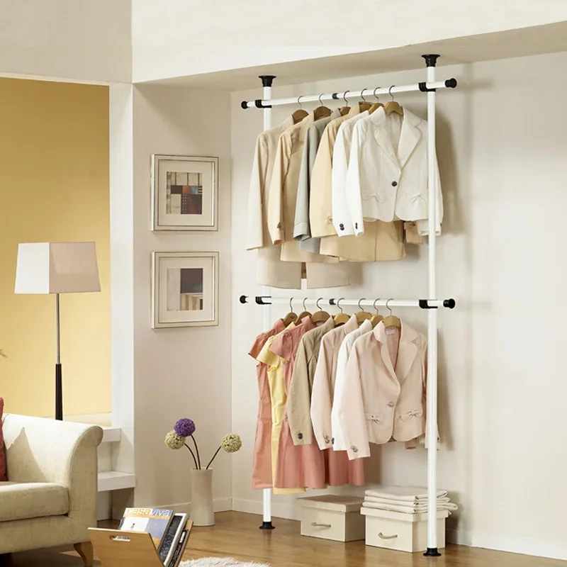 

Coat Racks Clothes Hanger Clothing Shoe Floor Bedroom Rail Free Standing Garment Rack Percheros Dressing Room Furniture