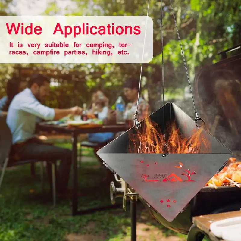 Outdoor Triangle Wood Burning Stove Portable Camp Fire Wood Stove Stainless  Steel Bonfire Stand Folding Stove For Hiking Camping - AliExpress