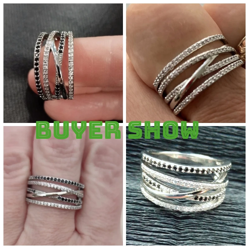 Women Finger Rings With Black&White Stone Micro Paved Huitan Ethnic Style Gift For Women Jewelry Rings womens ring finger rings jewelry rings ring jewelry