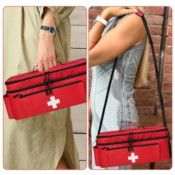 Travel Medicine Bag with Lockable Zippers Pill Bottle Organizer Empty Travel Emergency Kit Medication Organizer for Home Travel 3