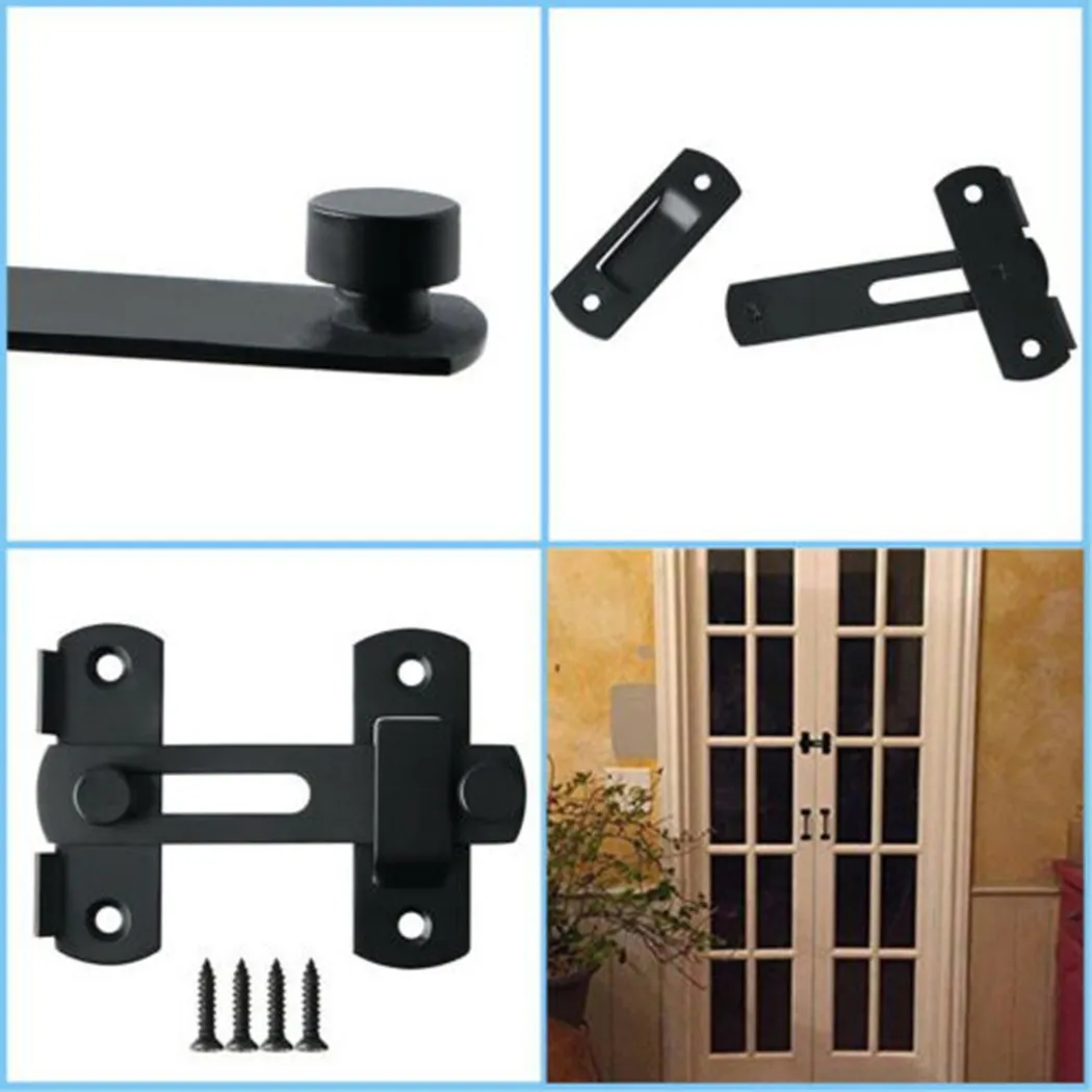 Gate Latch Sliding Barn Door Latch For Locking Matte Black Stainless Steel Flip Safety Door Bolt Lock