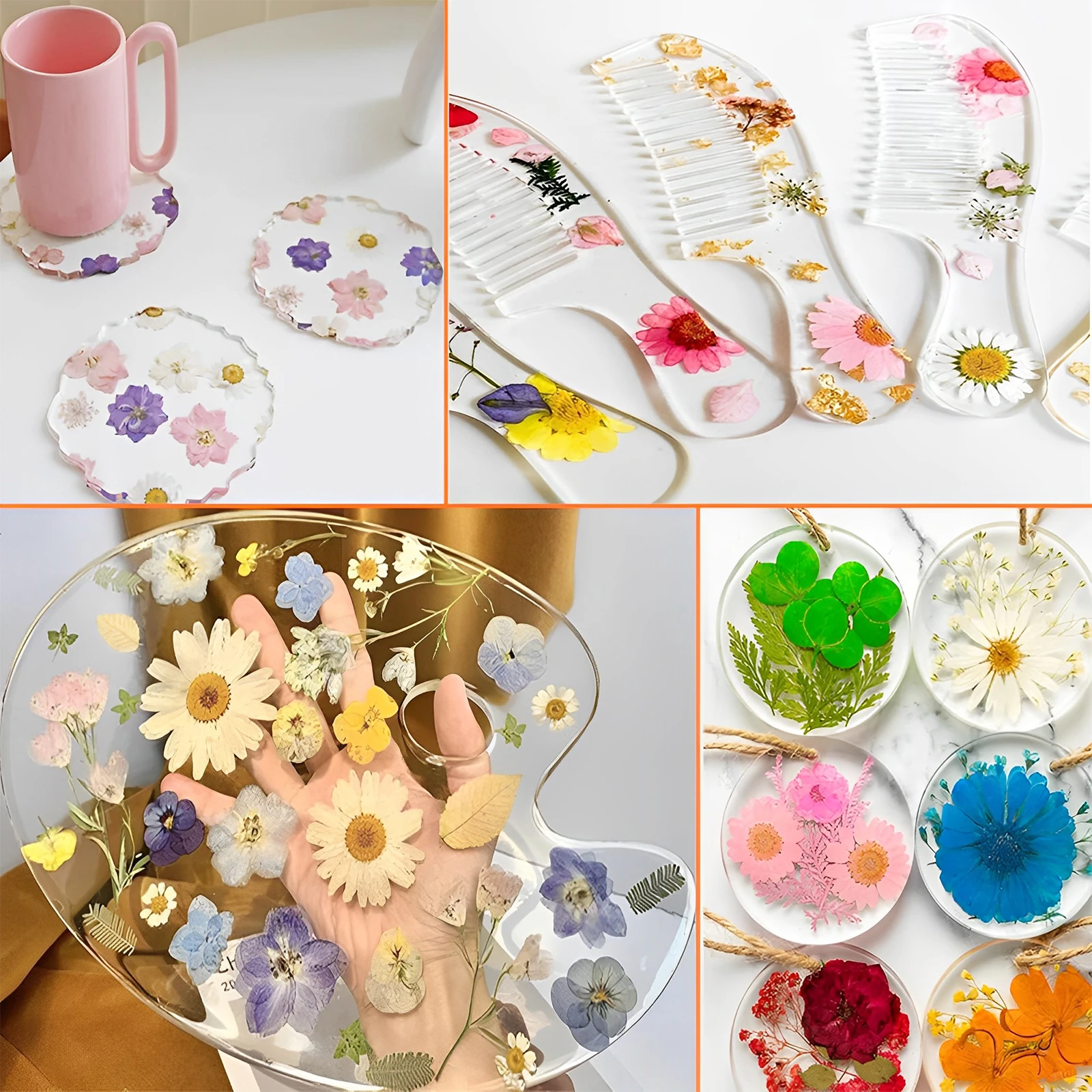 104Pcs Pressed Dried Flowers Set Real Natural Pressing Floral Leaves DIY Multipurpose Real Pressed Flowers Dry Leaves Kit