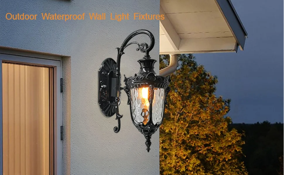 Outdoor Wall Light Fixtures Bronze Exterior Wall Lantern Waterproof Sconce Porch Lights 