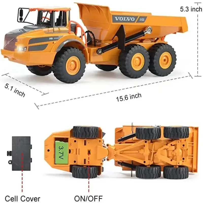 Robot Tank RC Dumper Métal Noir - 30m Télécommande