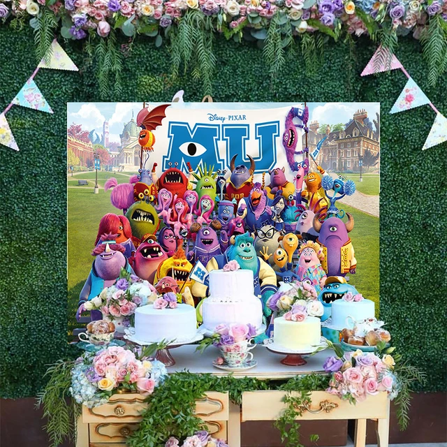 Disney Monsters, Inc. Sulley Elastic Circle Photo Background Cover Birthday  Party Decoration Round Photography Backdrop Studio - AliExpress