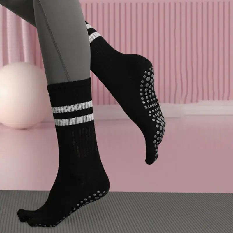 Yoga Socks Cotton Mid-tube Bottom Professional Silicone Non-slip Indoor Fitness Socks gym Floor Soft Dance Pilates Sports Socks