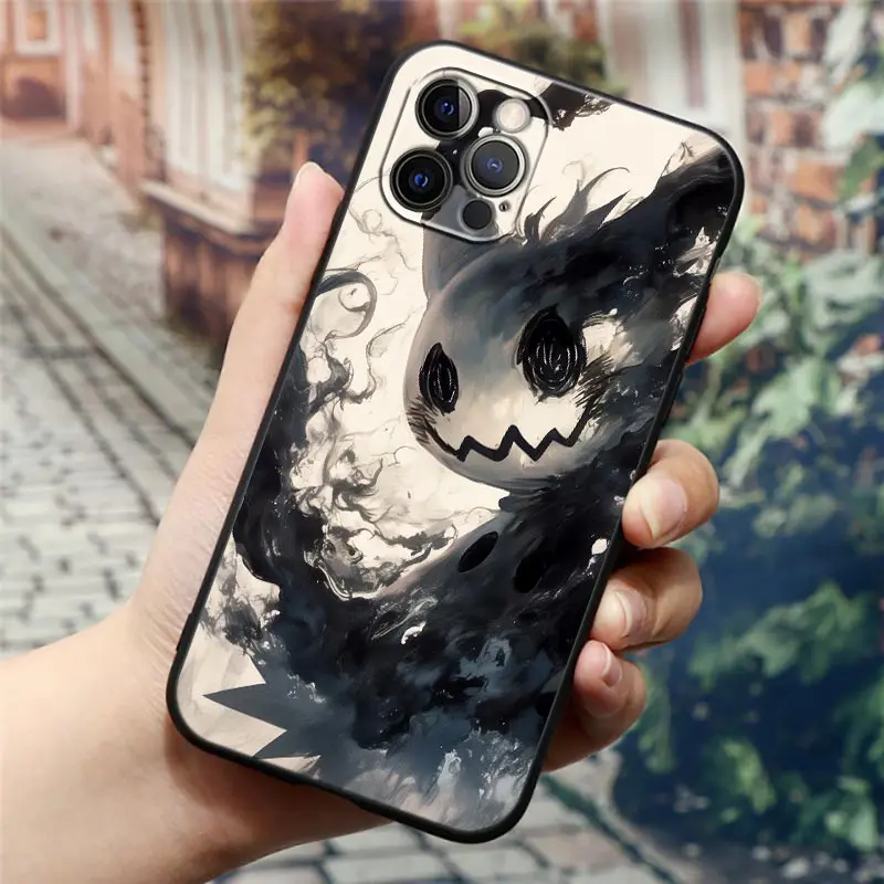 Pokemons Umbreons Gengars Draw Hülle für Apple iPhone 17 16 15 14 13 12 11 Pro Max X XS 7 8 Plus 17 Air 17Pro Rückseite Silikon – Detail 6