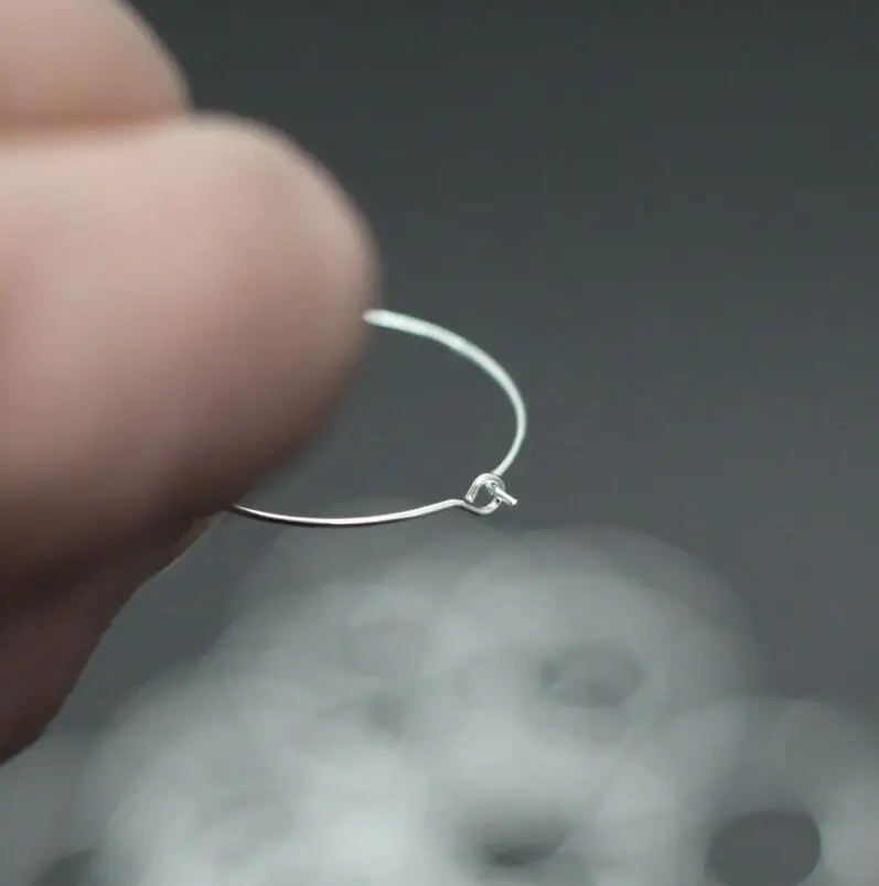 100pcs 20MM 25MM 30MM 35MM Round Loop Hoop Circle Earrings Iron Wire Earring Blank Ear Hook for DIY Earring Jewelry Findings 5