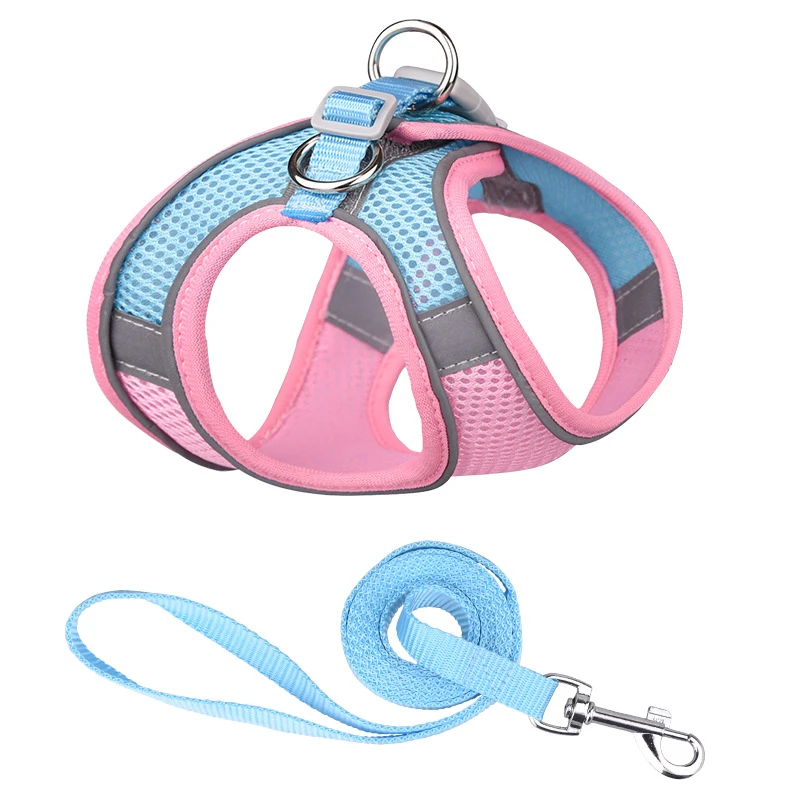 XXS-L Hot Breathable Vest Chest Harness for Small Dogs Fashion Harnesses Vests with Rope Reflective Cozy Pets Puppy Chests Strap 