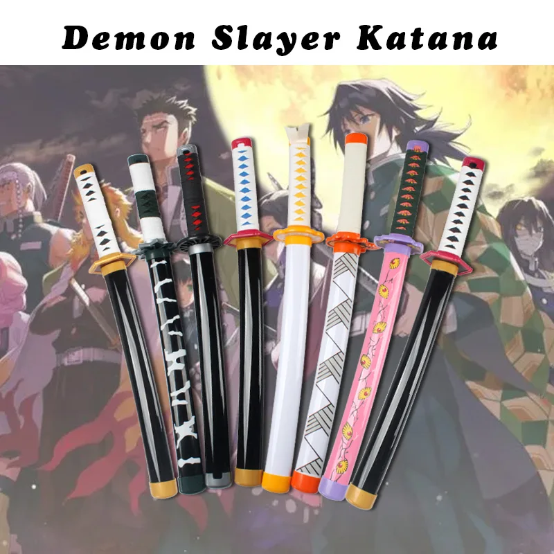 Anime Demon Slayer Katana Kimetsu No Yaiba Sword 60cm Toy Sword Sanemi Kyoujurou Kokushibou Reissue Katana cosplay sword cosplay prop cosplay toy