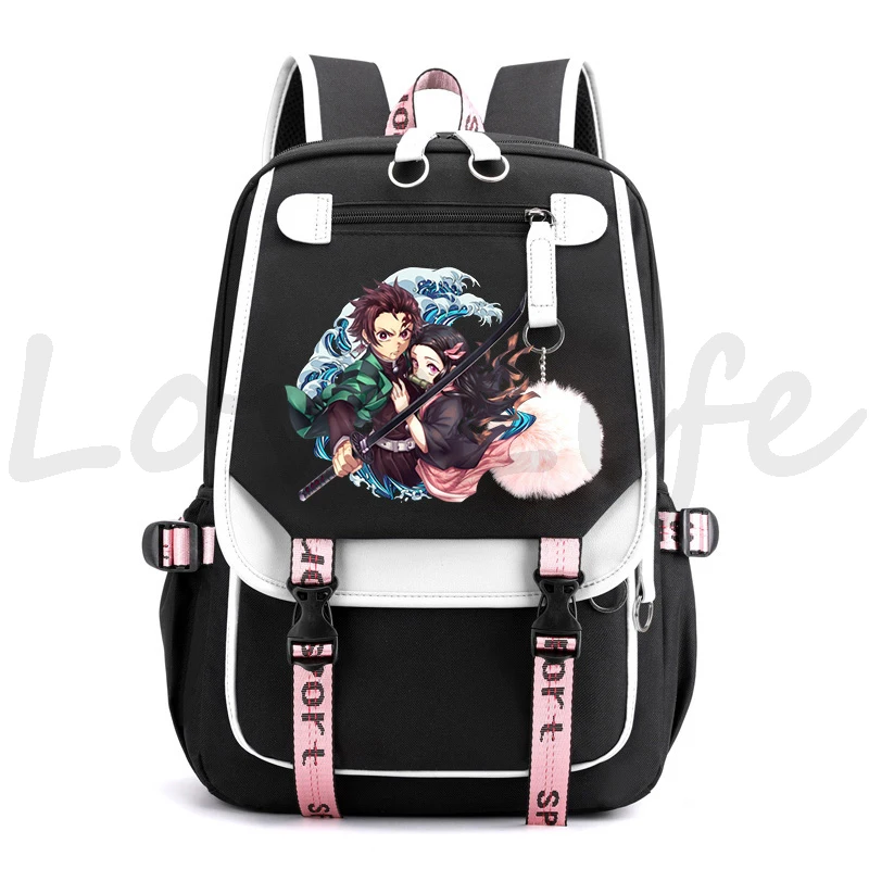 Anime Backpack Demon Slayer Nezuko School Bag for Women Fashion Backpacks Manga Tanjirou Schoolbag Teenager boys Girls Bookbag 3