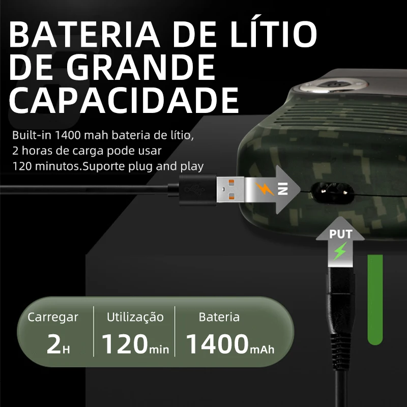 Electric Shaver Cordless Rechargeable 2 in 1 LCD Display Portable Men Reciprocating Razor Beard Trimmer Kemei
