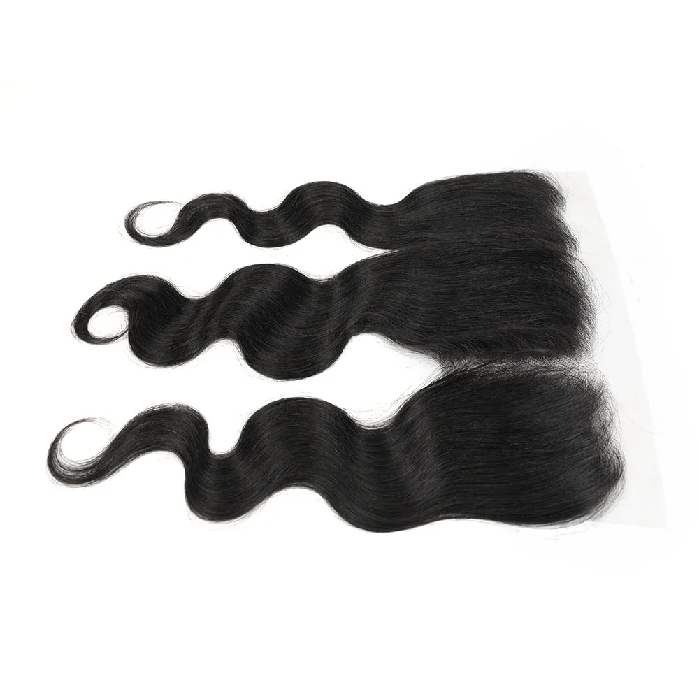 13x4 Skinlike Lace Frontal Ultra-thin Body Wave Baby Hair Pre Plucked Swiss Lace Closure Frontal Human Hair Natural Black