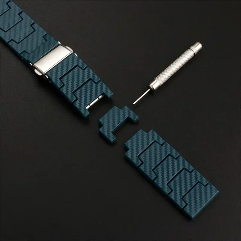 Carbon Fiber Watch Bracelet, 20mm 22mm Strap