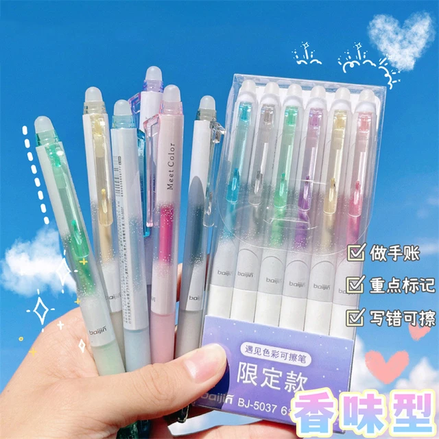 36 pcs/lot Creative Erasable Press Gel Pen Cute 0.5mm Colored Ink Pens Gift  Stationery Office School Supplies Wholesale - AliExpress