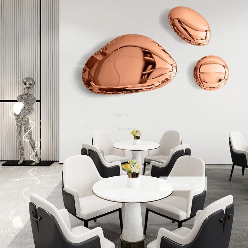Italian Stainless Steel Hanging Decoration Art Room Decor Light Luxury Water Drop Wall Hanging Household Pebble Wall Decoration 4