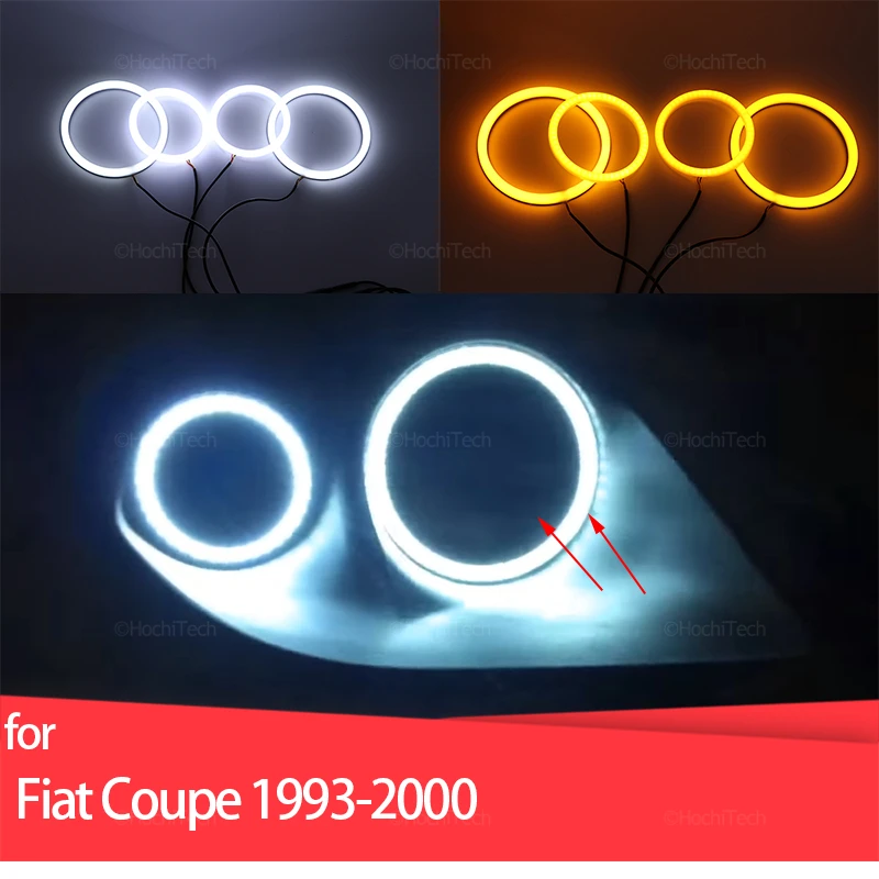 Top Quality Switchback Cotton Light Led Angel Eye Halo Dual Color For Fiat Coupe 1993-2000 Daytime Running Light Drl