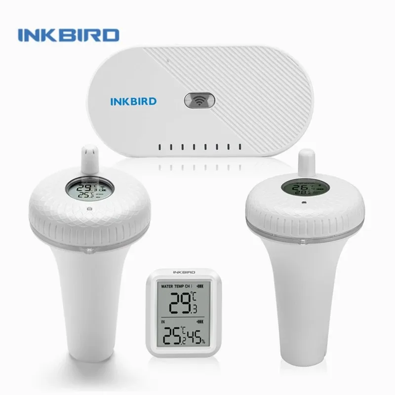 INKBIRD Smart Swimming Pool Thermometer Hot Tub Spa Water Digital Display Temperature Humidity Logger IBS-P01R/P01B/WIFI Gateway