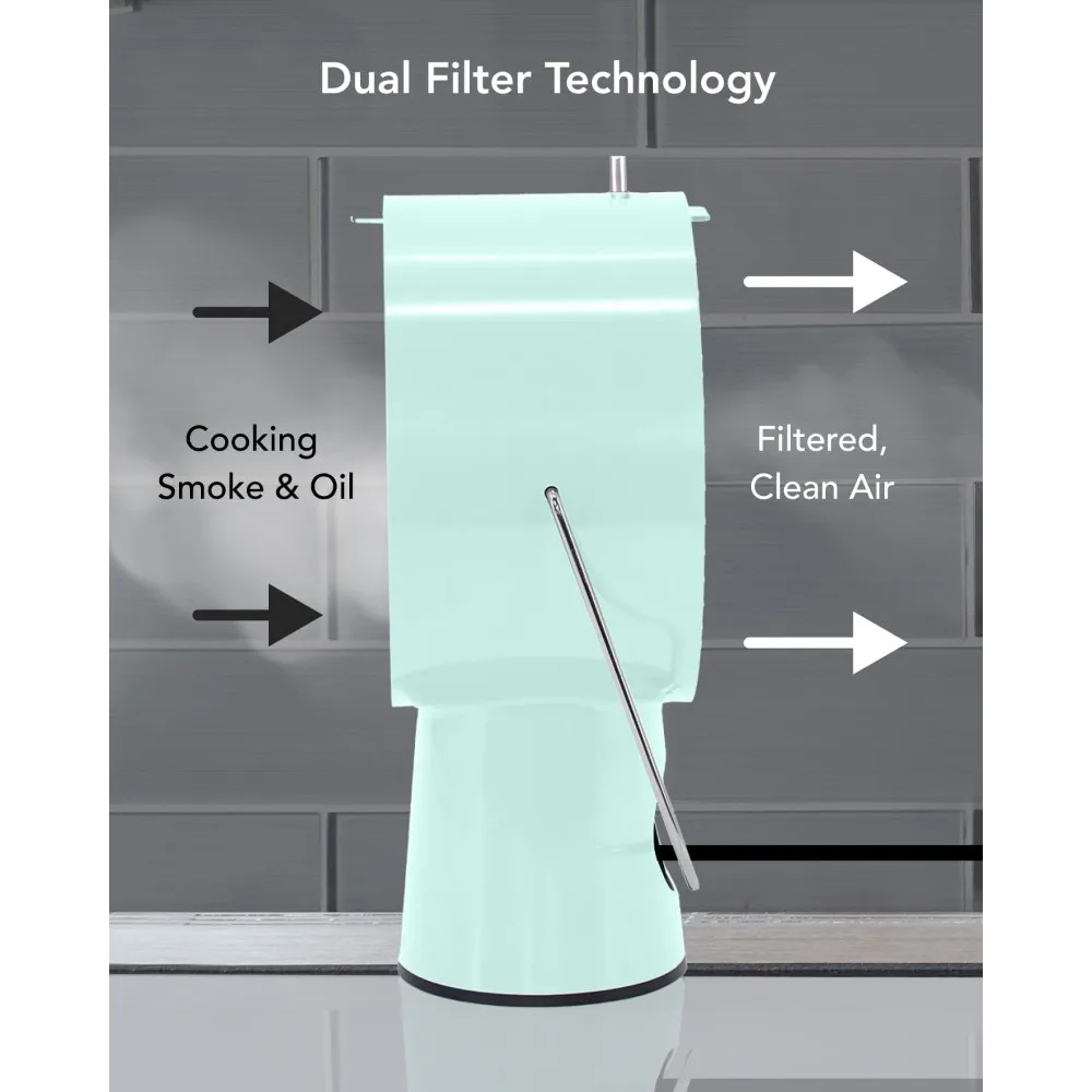 Wired Portable Kitchen Exhaust Fan | Range Hood with 5 Activated Charcoal Air Filters & Stainless-steel Oil Filter，Easy to Clean 5