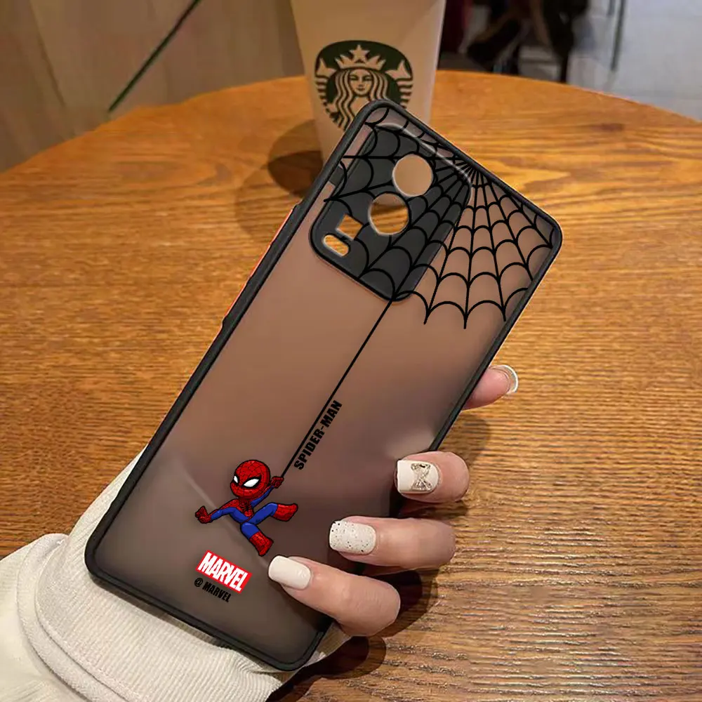 thumbnail image 1 of Funda mate para VIVO X90 X80 X70 5G X60 X50 X30 IQOO NEO 3 7 PRO PLUS X27 X23 X20 Funda dibujos animados Marvel Spider-Man Spider Web, 1 of 5