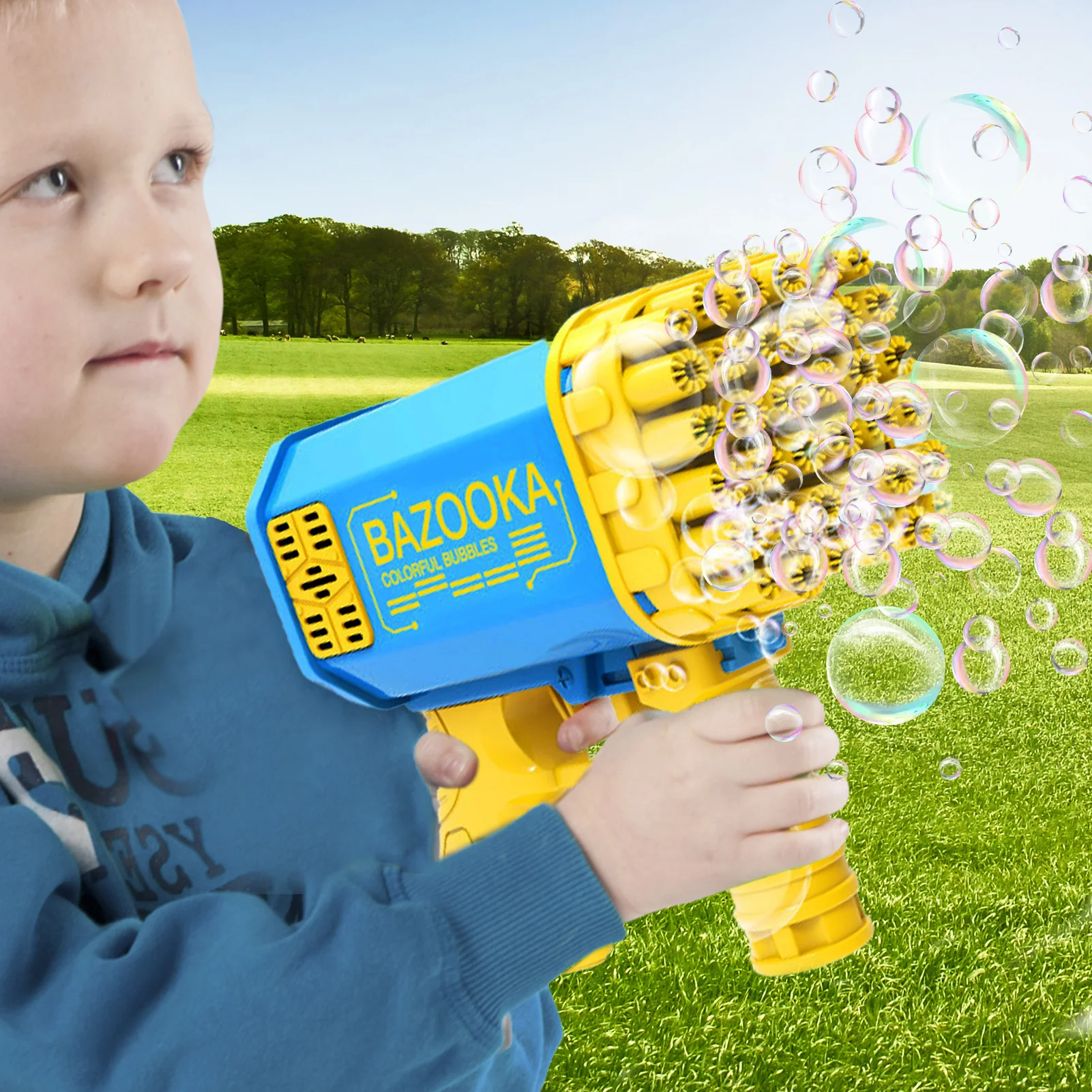 36 Holes Bubble Blower For Toddlers Electric Bubble Guns Machine For Kids Electric BubbleRocket For Party Favors Summer 5